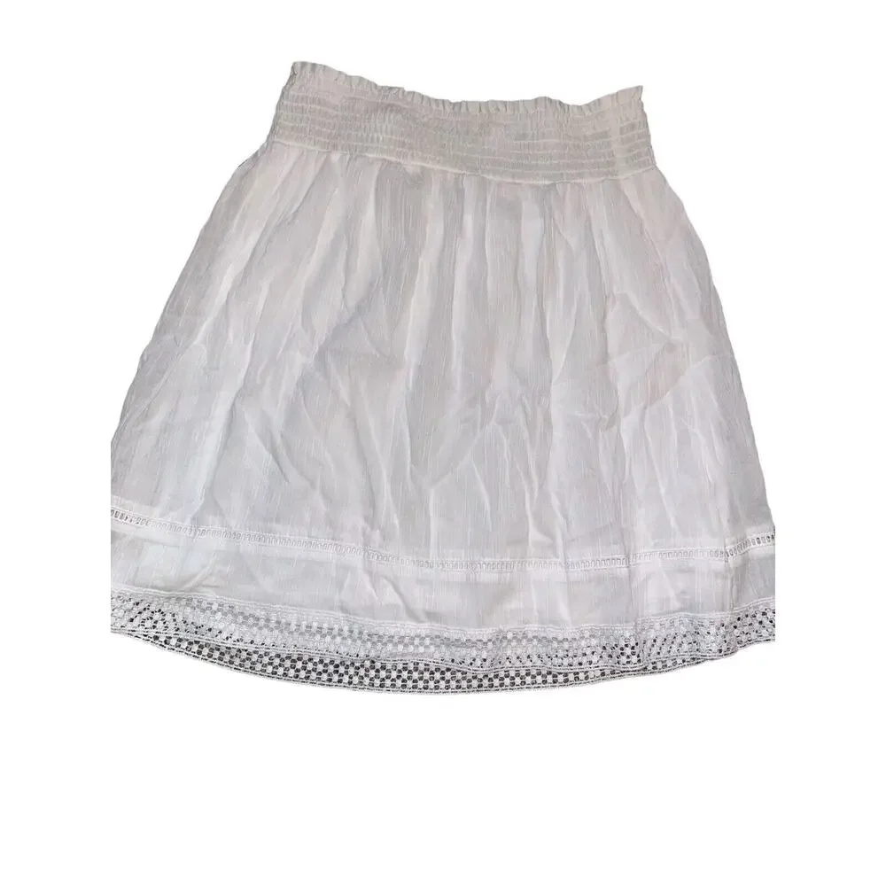 Faded Glory Skirt Size M Medium (8-10) White Flory‎ Short Skirt